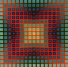 Victor Vasarely, Composition, Folklore Planétaire, Limited Edition Héliogravure