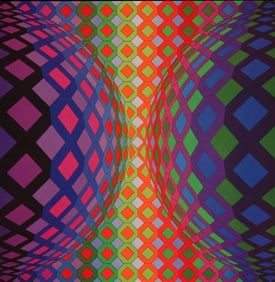 Victor Vasarely, Composition, Octogone, Limited Edition Héliogravure