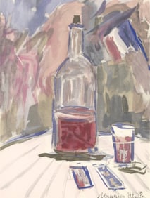 Maurice Utrillo, Vin d'honneur, Vins, Fleurs et Flammes, Limited Edition Lithograph