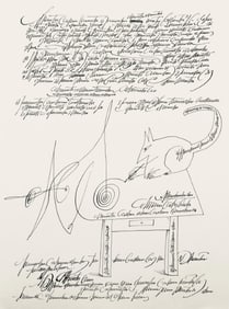 Saul Steinberg, Composition, Derrière le miroir, Limited Edition Lithograph