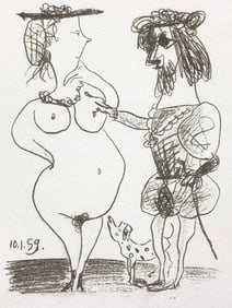 Pablo Picasso, Le seigneur et la dame, Souvenirs et portraits d'artistes, Limited Edition Lithograph