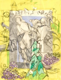 Jacques Villon, Couverture, Vins, Fleurs et Flammes, Limited Edition Lithograph