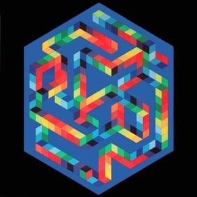 Victor Vasarely, Composition, Progressions I, Limited Edition Héliogravure