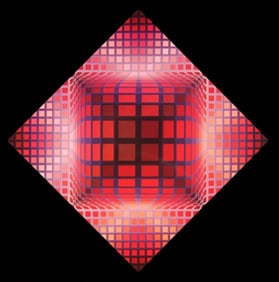 Victor Vasarely, Composition, Damier, Limited Edition Héliogravure