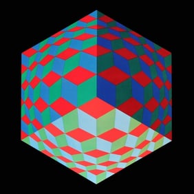 Victor Vasarely, Composition, Progressions II, Limited Edition Héliogravure