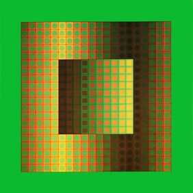 Victor Vasarely, Composition, Folklore Planétaire, Limited Edition Héliogravure