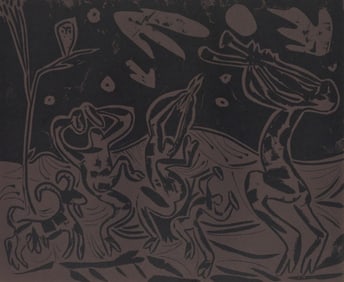 Pablo Picasso, Nocturnal Dance with an Owl (Orozco 214), Grabados al linóleo, Limited Edition