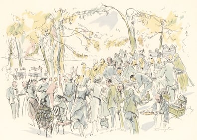 Léonard Tsugouharu Foujita (?? ??), Garden Party, Vins, Fleurs et Flammes, Limited Edition