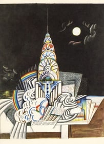 Saul Steinberg, Chrysler Building, New York City, Derrière le miroir, Limited Edition