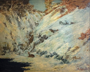 Gustave Courbet, Paysage de neige dans le jura, avec chevreuil, Les Réalistes Lyriques,