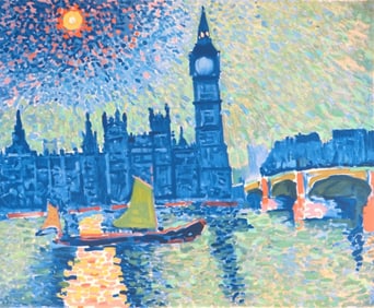 André Derain, Londres, La Tamise et Big Ben, Fauves, Collection Pierre Lévy, Limited