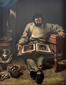 Gustave Courbet, Marc Trapadoux examinant un livre d'estampes, Les Réalistes Lyriques,