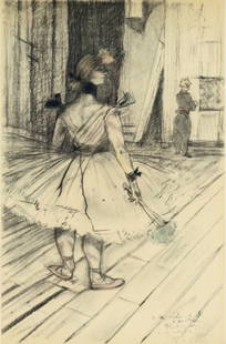 Henri de Toulouse-Lautrec, Dans les coulisses, The Circus by Toulouse-Lautrec, Limited Edition: Lithograph on vélin paper. Unsigned and unnumbered. Paper Size: 12.125 x 9.25 inches. Excellent condition. Notes: From the album, The Circus by Toulouse-Lautrec, 1952. Published the Paris Book Ce