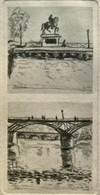 Albert Marquet, Pont-Neuf Statue de Henri IV. Pont des Arts, Marquet, Limited Edition Lithograph