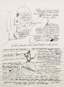 Saul Steinberg, Composition, Derrière le miroir, Limited Edition Lithograph