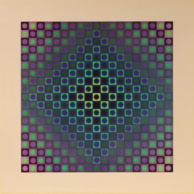 Victor Vasarely, Composition, Folklore Planétaire, Limited Edition Héliogravure