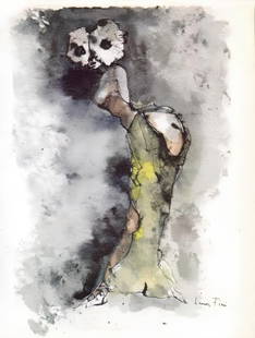 Léonor Fini, Composition, Histoire d'O, Limited Edition Lithograph: Lithograph on vélin d’Arches pur chiffon paper. Paper size: 15.16 x 11.22 inches. Excellent condition. Inscription: signed in the plate and unnumbered, as issued. Notes: from the folio,
