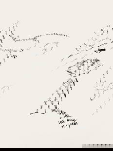 Jean Cocteau, Composition, Taureaux, Limited Edition Lithograph: Lithograph on vélin d'Arches paper. Paper size: 15.5 x 11.5 inches. Excellent condition. Inscription: signed in the plate and unnumbered, as issued. Notes: from the folio, Taureaux,