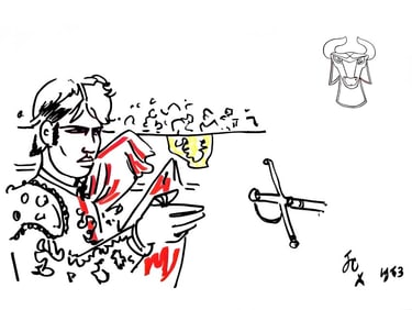 Jean Cocteau, Composition, Taureaux, Limited Edition Lithograph