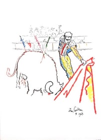 Jean Cocteau, Composition, Taureaux, Limited Edition Lithograph