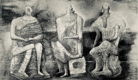Henry Moore, Seated Figures, The Drawings of Henry Moore, Limited Edition Lithograph