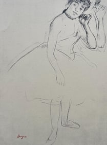 Edgar Degas, Dancer touching her earring, Ten Ballet Sketches, Limited Edition Lithograph