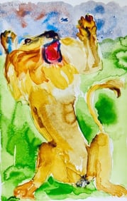 Hugues Christian Caillard, Le lion et le moucheron, Vingt fables de La fontaine, Limited Edition