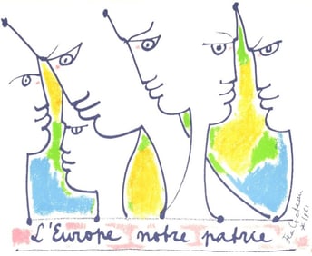 Jean Cocteau, Composition, Nous croyons en l'Europe, Limited Edition Silkscreen