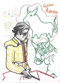 Jean Cocteau, Composition, Taureaux, Limited Edition Lithograph