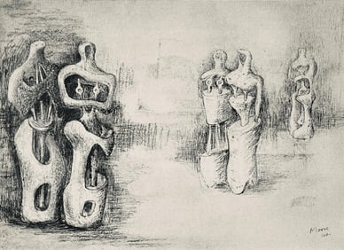 Henry Moore, Standing Figures, The Drawings of Henry Moore, Limited Edition Lithograph