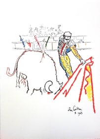 Jean Cocteau, Composition, Taureaux, Limited Edition Lithograph