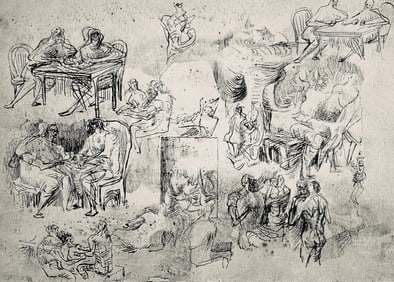 Henry Moore, Page from Sketchbook, The Drawings of Henry Moore, Limited Edition Lithograph