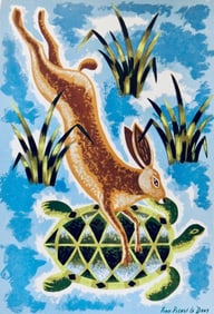 Jean Picart Le Doux, Le lièvre et la tortue, Vingt fables de La fontaine, Limited Edition