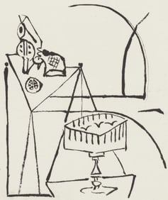 Óscar Domínguez, Composition, Feuilles éparses, Limited Edition Etching