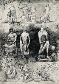 Henry Moore, Seated Figures, The Drawings of Henry Moore, Limited Edition Lithograph