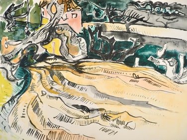 Édouard Pignon, Composition, Arbres et Voiles, Limited Edition Lithograph