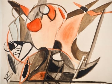 Édouard Pignon, Composition, Arbres et Voiles, Limited Edition Lithograph