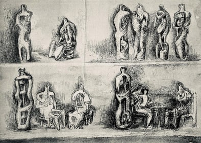 Henry Moore, Standing and Seated Figures, The Drawings of Henry Moore, Limited Edition Lithograph