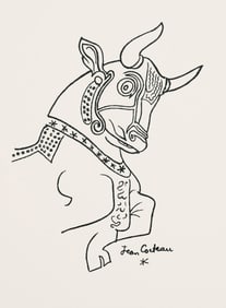 Jean Cocteau, Composition, Taureaux, Limited Edition Lithograph