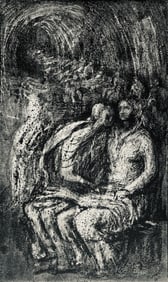 Henry Moore, Seated Women in a Tube Shelter, The Drawings of Henry Moore, Limited Edition Lithograph