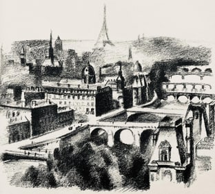Robert Delaunay, La Seine et La Tour (Habasque 720-728), Allo! Paris!, Limited Edition Lithograph