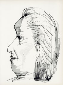 Pablo Picasso, Profil de vieille femme, trait et lavis (Cramer No. 84), 40 dessins de Picasso en