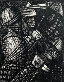 Marcel Gromaire, Le Combat, Scène XXV, Shakespeare, Macbeth, Eaux-fortes de Gromaire, Limited