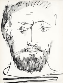 Pablo Picasso, Visage d'homme, profil droit (Cramer No. 84), 40 dessins de Picasso en marge du