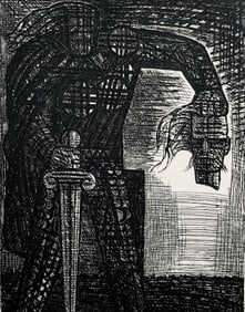 Marcel Gromaire, La Mort De Macbeth, Scène XXV, Shakespeare, Macbeth, Eaux-fortes de Gromaire,