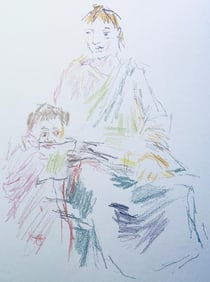 Oskar Kokoschka, Composition, Skizzenbuch der Italienischen Reise 1963, Limited Edition Lithograph