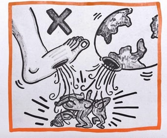 Keith Haring, Composition, Against All Odds, Limited Edition Lithograph
