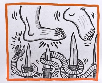 Keith Haring, Composition, Against All Odds, Limited Edition Lithograph