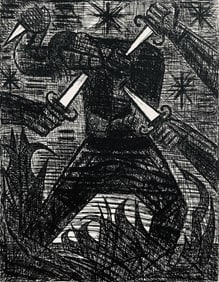 Marcel Gromaire, Assassinat De Banquo, Scène XII, Shakespeare, Macbeth, Eaux-fortes de