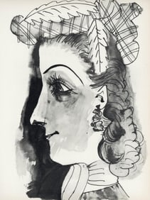 Pablo Picasso, Profil de vieille femme, trait et lavis (Cramer No. 84), 40 dessins de Picasso en